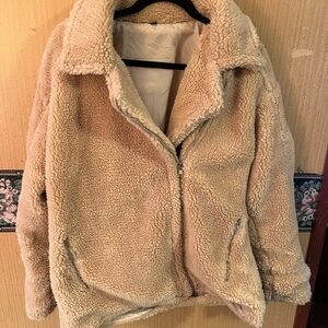 Women's Tan Sherpa Jacket